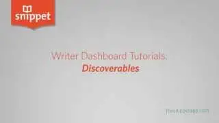 Writing Dashboard Tutorials - Discoverables [Old Version]