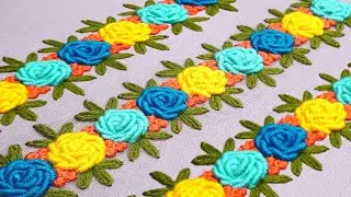 Most Beautiful Rose Flower Design for Your Baby Girls Frocks||New Border Design for Baby Girls Frock