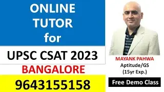 Online Tutor for CSAT 2023 Exam in Bangalore|Online Tutor for CSAT Exam in Bangalore|CSAT 2023|CSAT