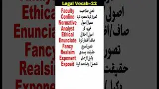 10 Legal Words You Must Know -22 | English to Urdu #englishspeaking #foryou #vocabulary