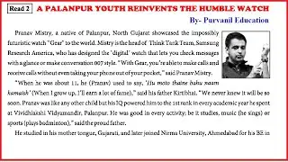 Std 11 English Sec lan Unit 02 Read 02 A PALANPUR YOUTH REINVENTS THE HUMBLE WATCH