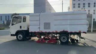 Operation video of HOWO 7 5cbm road sweeper truck