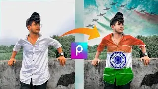 15 August photo editing | How to make Indian flag on shirt | 15 august photo editing picsart