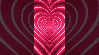 Beautiful Love Heart Background Video Loop| Neon Lights Red Heart Tunnel Loop Video, VJ Loop #shorts