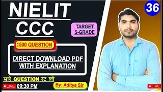36 - CCC JAN+FEB EXAM 2025 | CCC MARATHON CLASS | CCC 30 MOST IMP QUESTION | Boosting Skills CCC