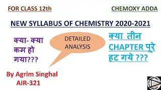 New Revised Syllabus of CLASS 12th Chemistry 2020-2021