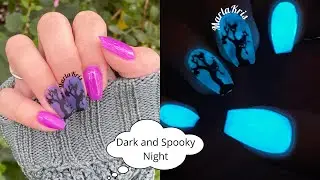 Halloween Mani Part 12 | Royal Dips CA | Glow Marble Stamping | Dip Powder