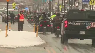 Despite snow, some bikers line up for annual Chicagoland Toys for Tots Parade
