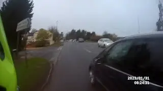 EO11 TZW very close pass of a cyclist A38 Rudgeway