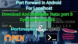 Forward static and dynamic port for your localhost webserver with ngrok & portmap.io on android.
