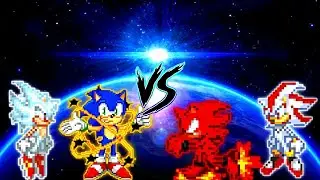 Sonic Chaos V4 JVL OP (все формы) X 2 VS Shadow V3 OP (все формы) X 2 в Mugen