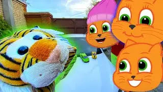 Mr. Joe & tied Car to Tree with Rope VS Tigris on the Garage Funny Videos 13+