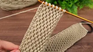 Beautiful work **!! Tunisian headband model making #crochet #knitting #tunisian
