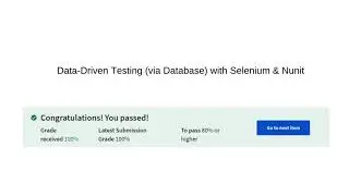 Data-Driven Testing (via Database) with Selenium & Nunit Quiz Question and Answer | 100% Pass Fix