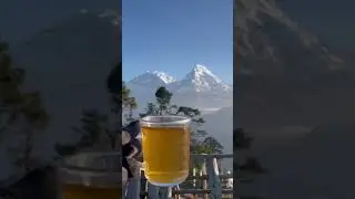 Mohare Danda, morning view with a hot cup of tea.Good Morning #Moharedanda #myagdi #madtravellers