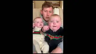 😂👶🛡️ Twin Toddlers Turn Into Dad’s Tiny Bodyguards #baby #shortviral #shorts