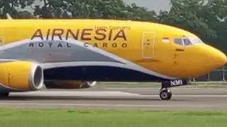 Boeing 737-300 AIRNESIA ROYAL CARGO PK-NMI*NAOMI*Take Off Di Halim Perdanakusuma Jakarta