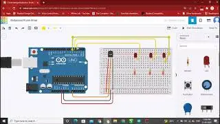 Arduino Uno with temperature sensor and LED Simulation Using Tinkercad