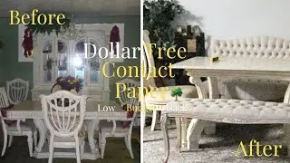 DIY Hack! FURNITURE FLIP! & CONTACT PAPER!!  *Before & After*  #dollartree #homedepot. #diy 