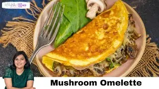 Mushroom Omelette Recipe (With Spinach And Cheese)