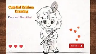 Cute Bal Krishna Drawing | Easy Pencil Art of Bal Krishna | 
