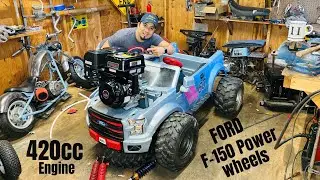 How to build a Ford F-150 Power Wheels Go Kart, first time using a 420cc engine part. 1