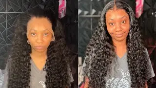 Pre bleach pre pluck Amazon deep wave wig install | wingirl hair