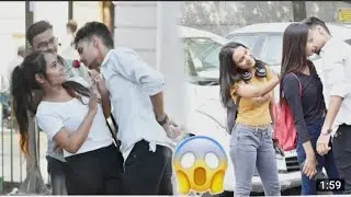 fake kissing in quite girl , public reaction, funny video ,#funny ,#liftprank #bestprankinlift
