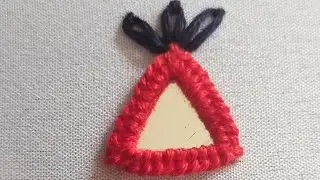 Beautiful triangle mirror work tutorial/ Shisha work..