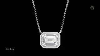 Emerald Bezel Diamond Necklace#ivevarluxury