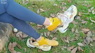 White NIKE sneakers and white socks with eggs(ENG)(60f)(Full video 27m11s)