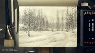 Speed Drawing: Pencil Landscape, Cool Drawings by TANKRIUM