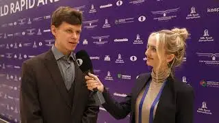 Round 7 interview with the leader of the FIDE World Blitz Championship, Vladislav Artemiev
