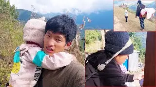 sanjip  returning upwards sheep shed  finding sheep | pastoral life of Nepal @pastorallifeofnepal