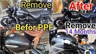 Meteor 350 Matt PPF Remove After 14 Months #meteor350ppf #royalenfield #2025 #mattppf #ppf #ppfwrapp