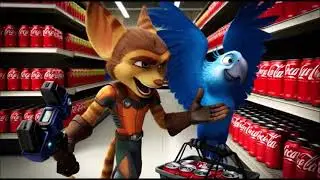 Ratchet the Lombax meets Blu from the movie RIO