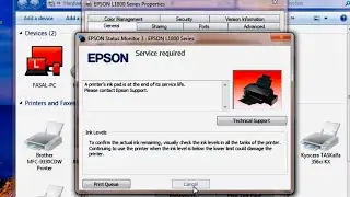 How to reset  the Waste ink pad counter on Epson L1800