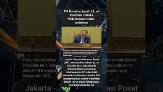 Dari detikcom || kip putuskan ijazah jokowi informasi terbuka #masukberanda #detikcom #new #jokowi