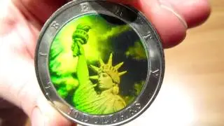 10 dollar coin Republic of Liberia 2000 Holography liberty statue
