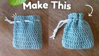 How to Crochet a Drawstring Pouch for Beginners | Quick Project