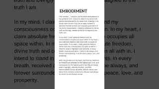 Embodiment an intention #consciousness #spiritual #evolution