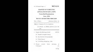 MCS - 215  June 2024 Question Paper