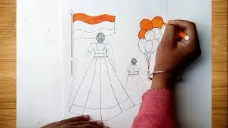 Republic Day 🇮🇳 // Pencil Drawing Ideas // Beautiful Girl Drawing // Republic Day 🇮🇳 Drawing ideas 