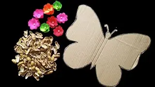 Peanut 🥜 Shell Craft Ideas/ Butterfly Wall Hanging Craft Using Badam Shell/Best Out Of Waste