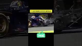 F1 real gold plated engine , exposed mid race. Amazing view. #youtubeshorts #viralvideo #automobile