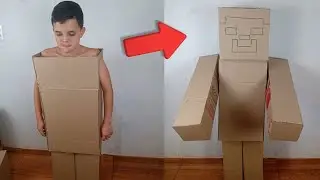 FIZ UM MINECRAFT DE PAPELÃO