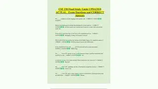 CSE 230 Final Study Guide UPDATED ACTUAL Exam Questions and CORRECT Answers