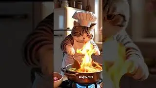 Cat Cooking Spicy Boiled Beef. #cat #catchef #catcookingshow #funnycats #catai #shorts