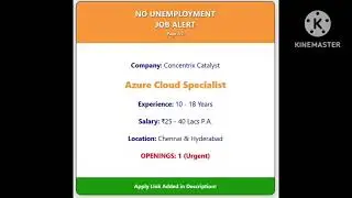 Azure Cloud Specialist Job | Concentrix Catalyst | Chennai & Hyderabad | High Salary ₹40 LPA