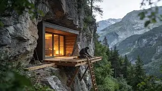 Building a House Inside a Cliff &mdash; No Machines, No Help ASMR